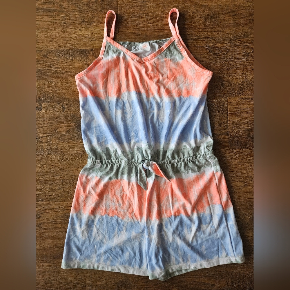 Girls Tie-Dye Knit Romper, Size 14-16 XL
